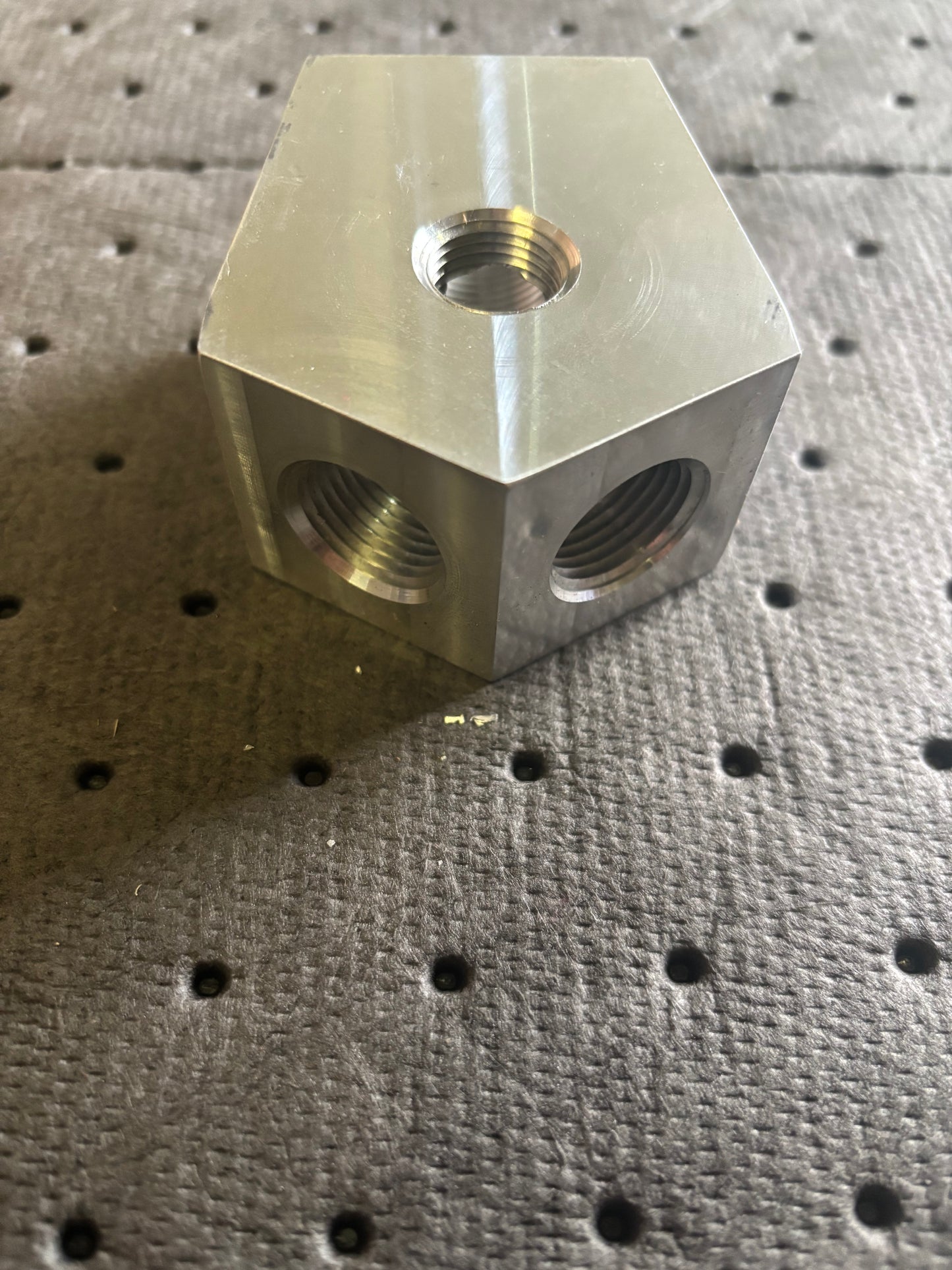 Raw 3/4” inlet Y Block