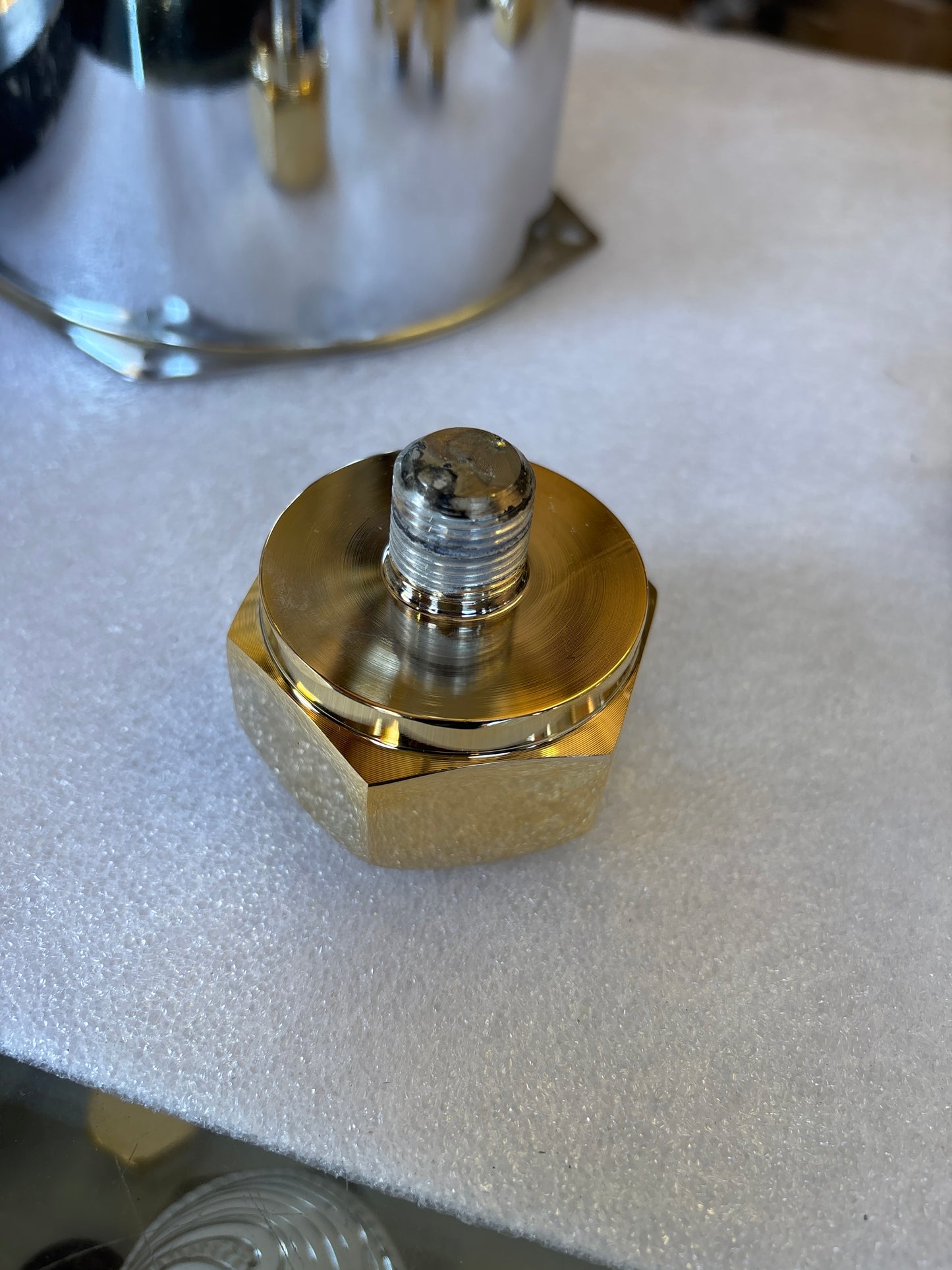 Large Gold Hex Tank Plug