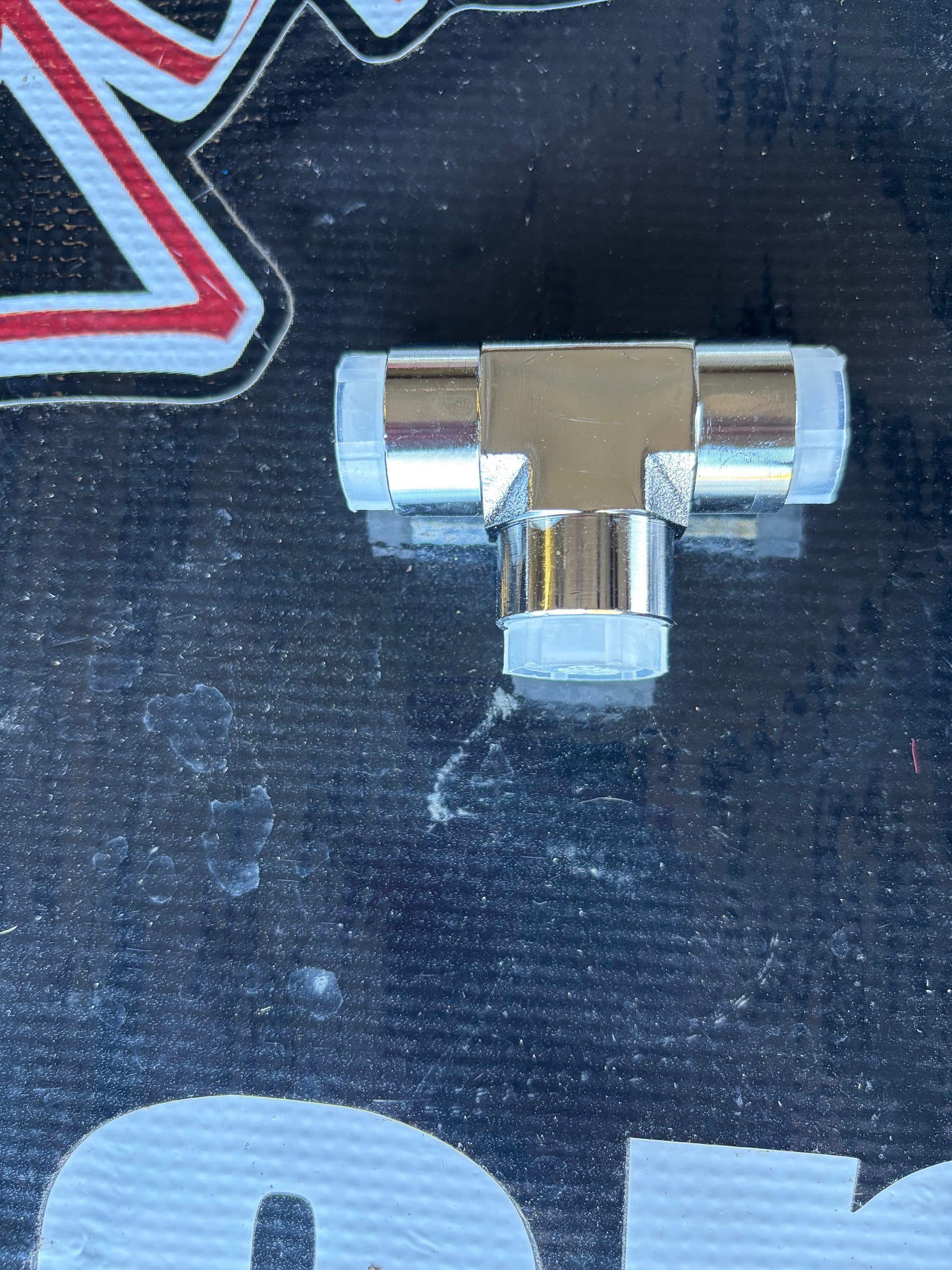 3/8 female tee fitting chrome