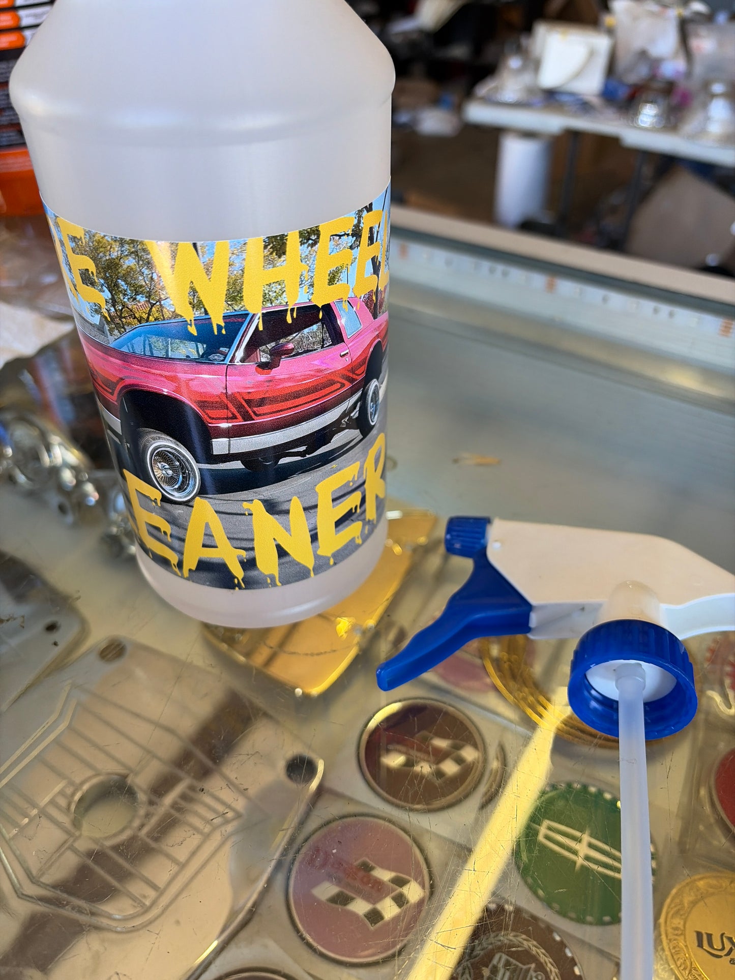 Chrome and Gold Wire Wheel Cleaner