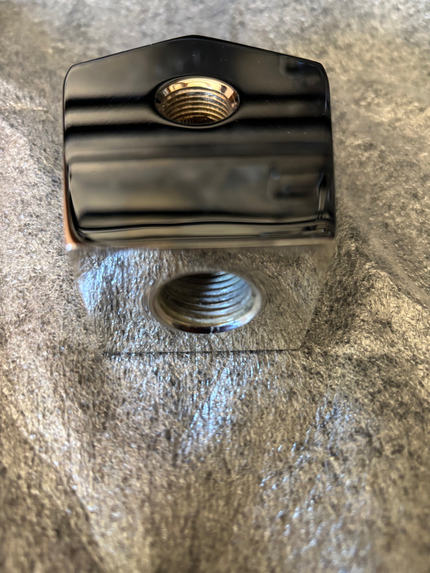 Chrome y block 1/2 with 3/8 return