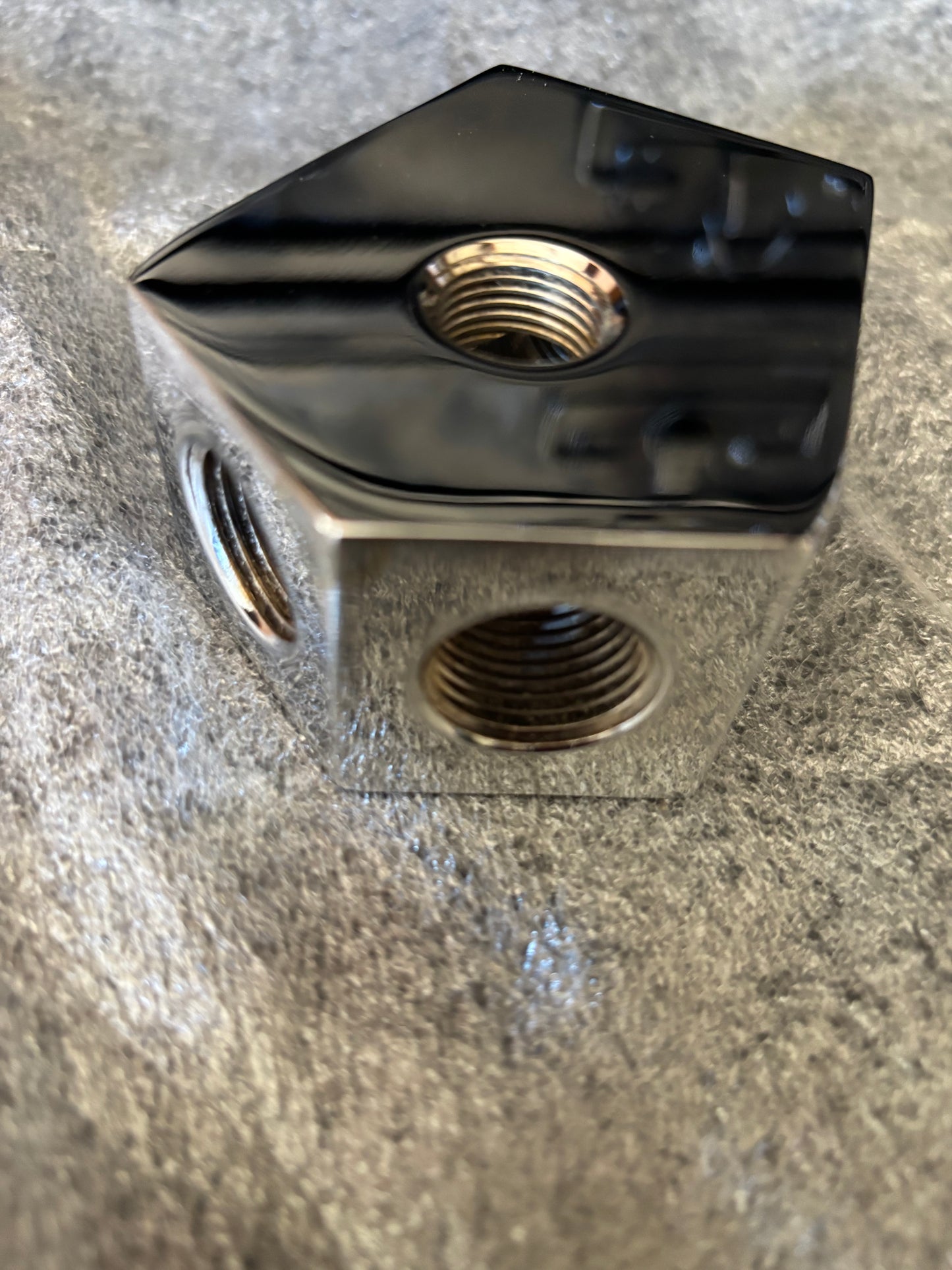 Chrome y block 1/2 with 3/8 return