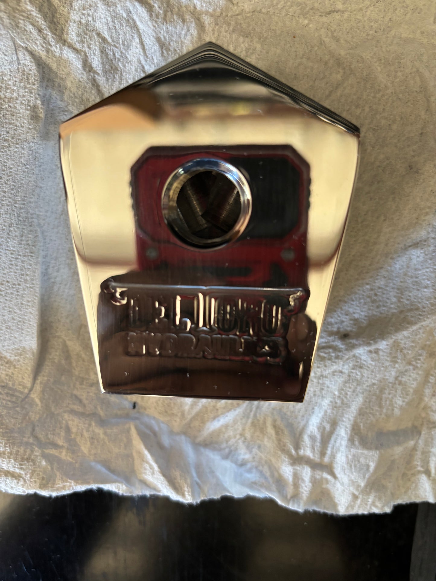 Polished 1/2 y block 3/8 top port