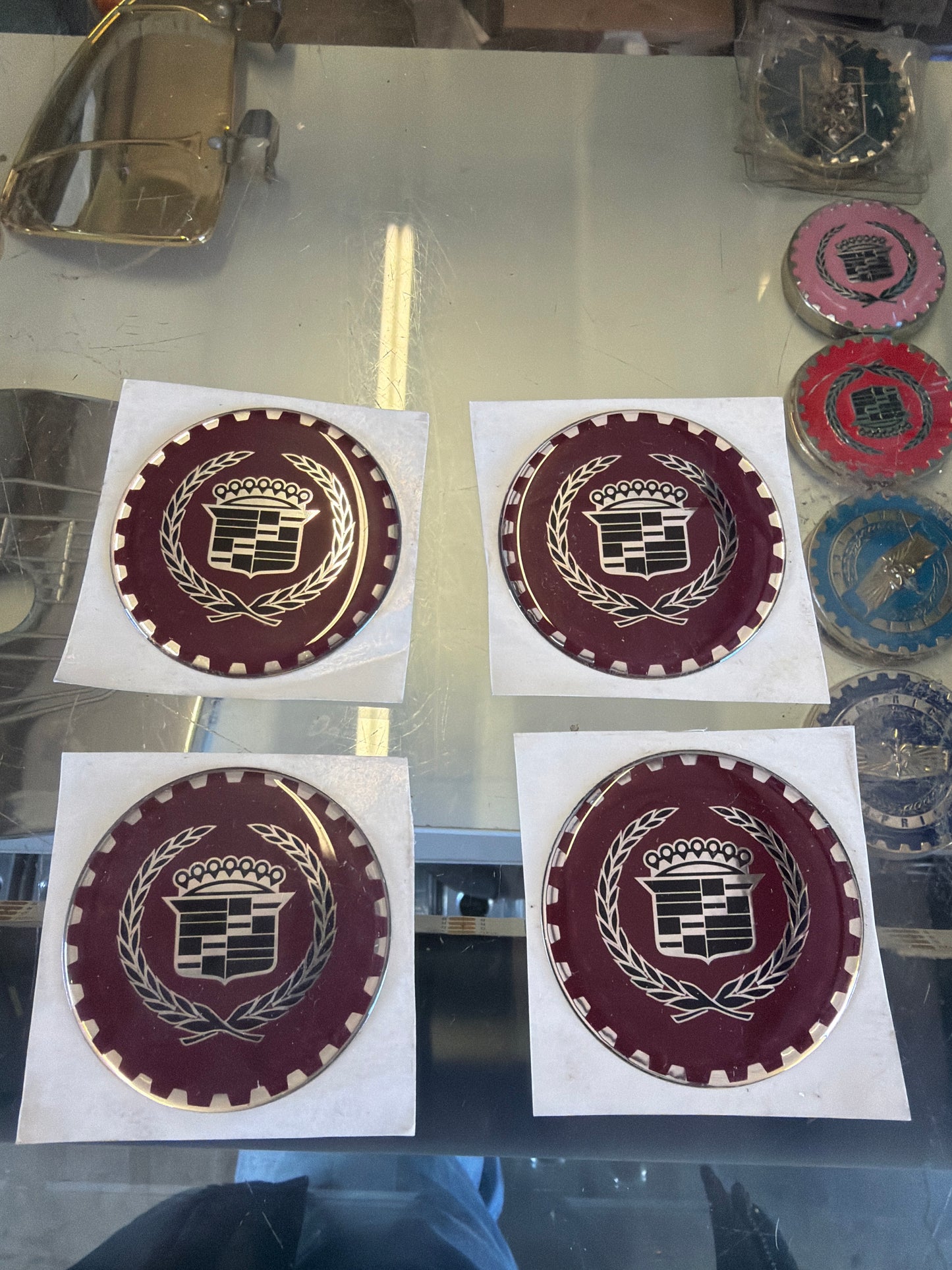 Burgundy Plastic Lincoln Zenith Style Chips(Set of 4)
