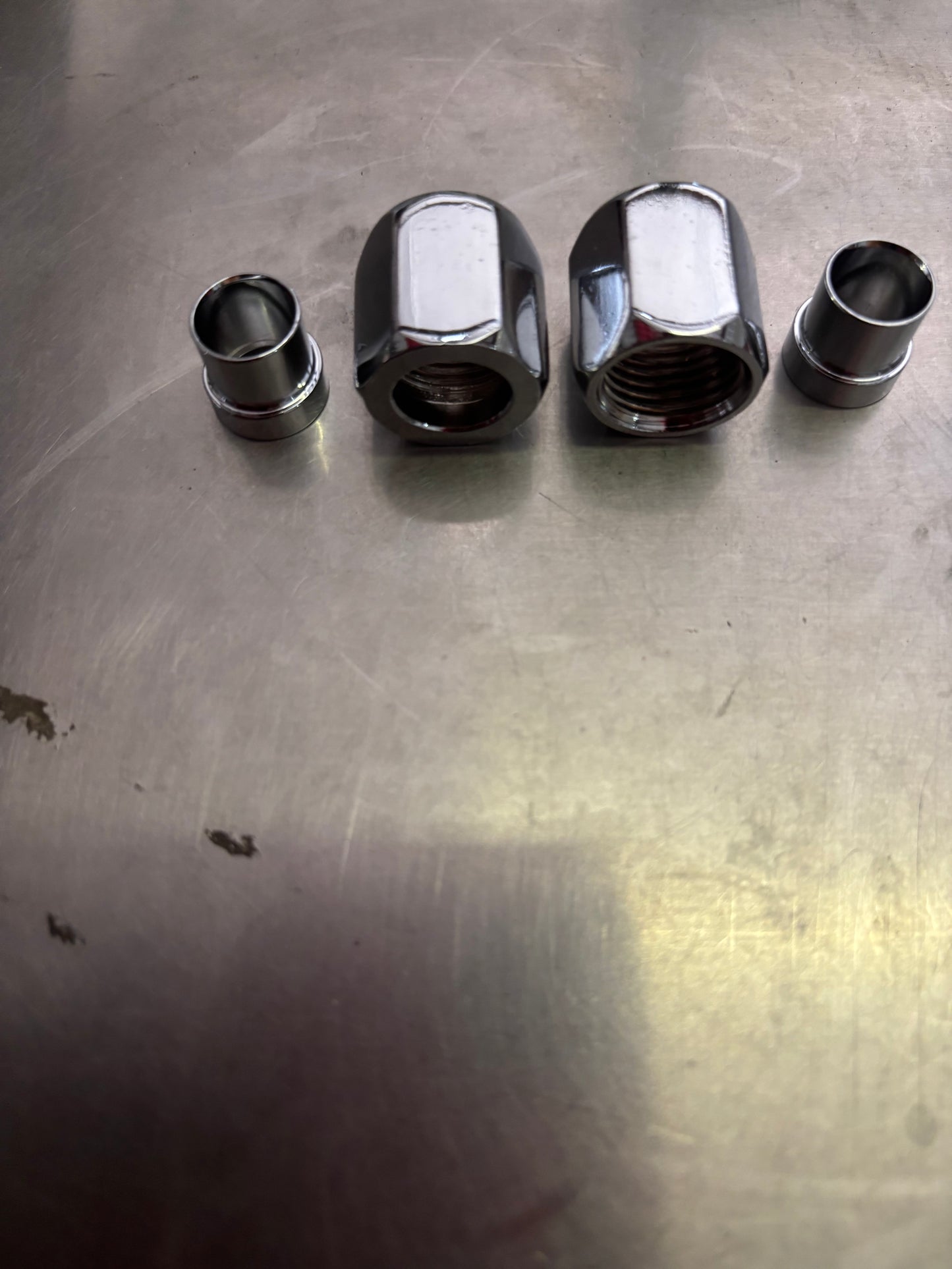#6 chrome hardline sleeve and nut