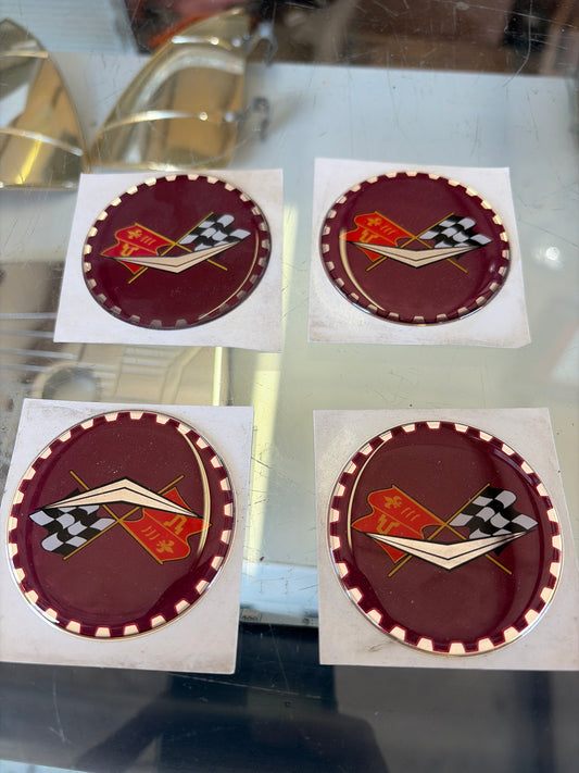 Burgundy Plastic Impala Zenith Style Emblems Chips(Set of 4)
