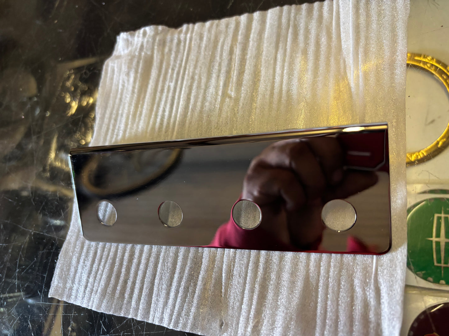 Chrome plated drop 4 hole switch plate