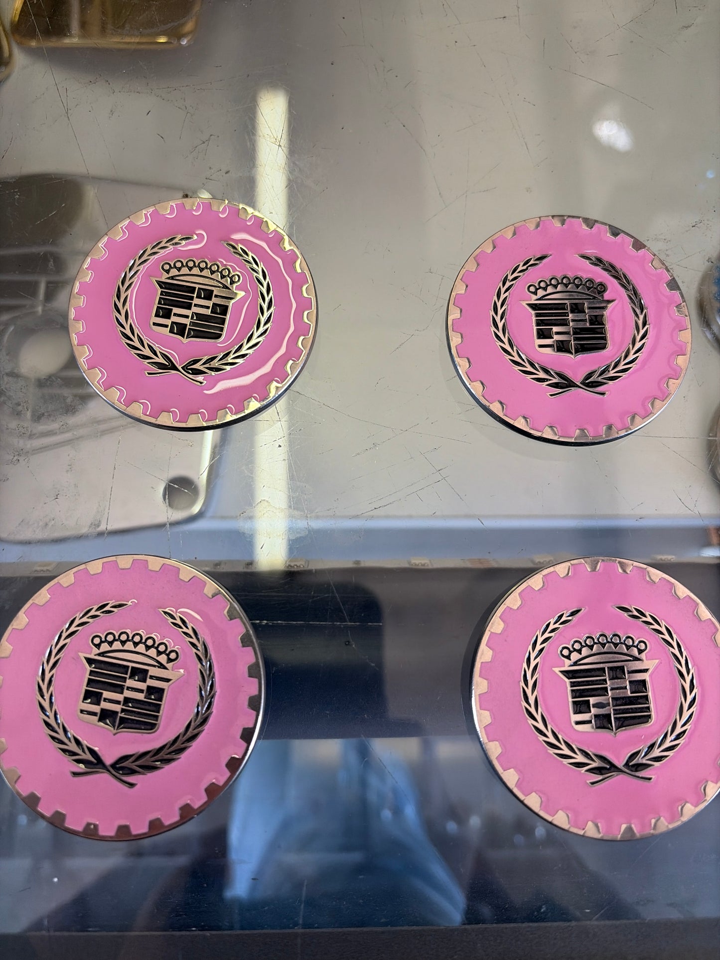 Pink Cadillac Zenith Style Metal Chip(Set of 4)