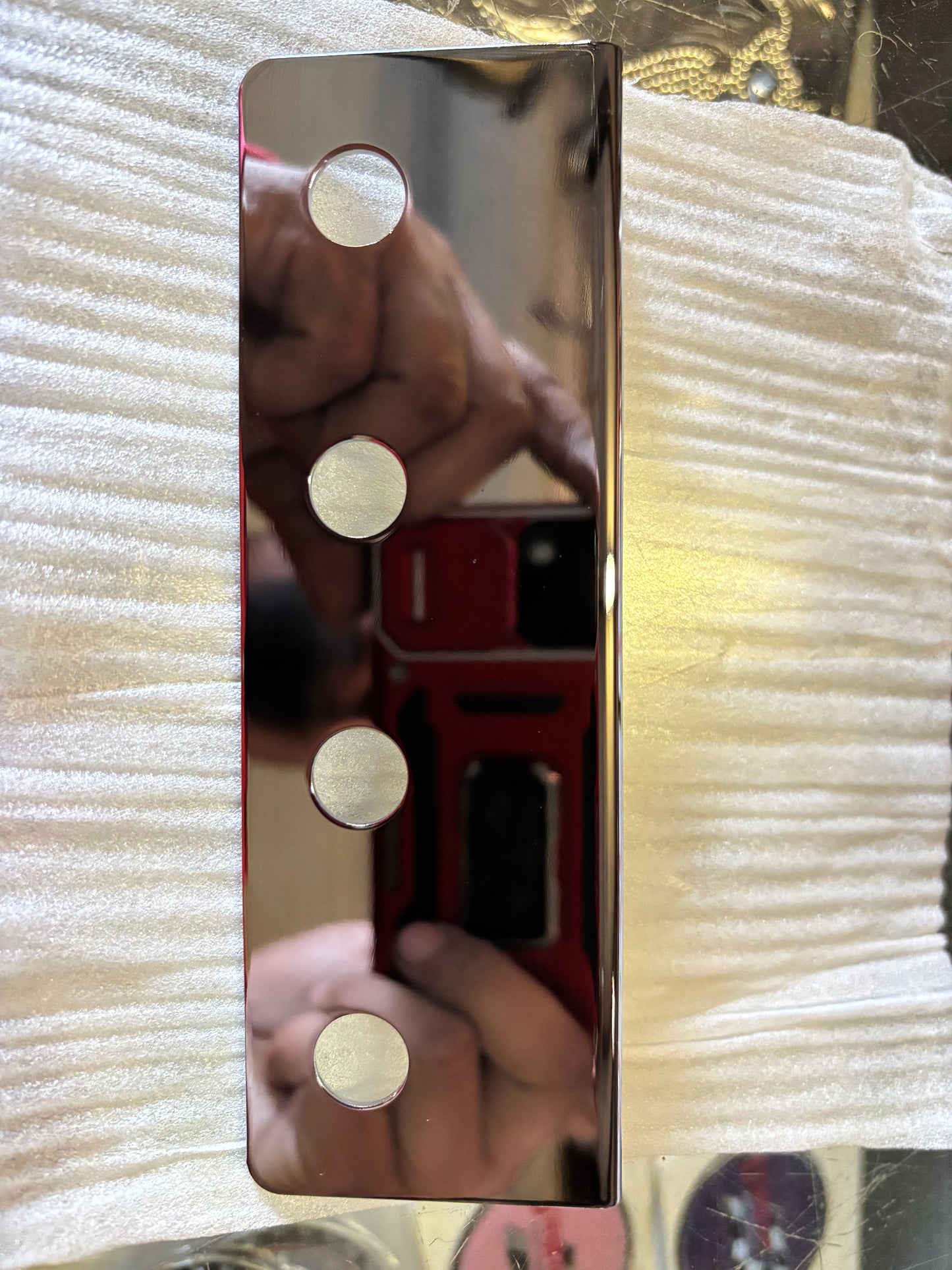 Chrome plated drop 4 hole switch plate