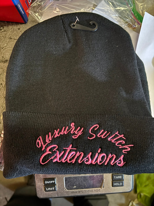 Black Luxury switch extensions beanie