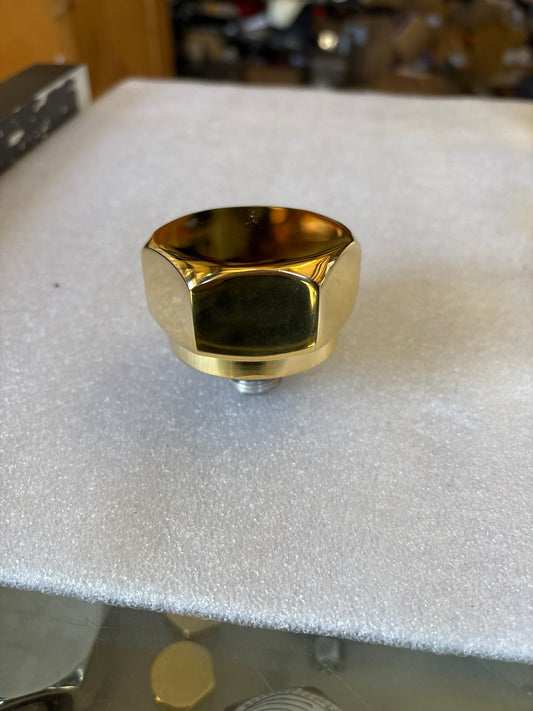 Large Gold Hex Tank Plug