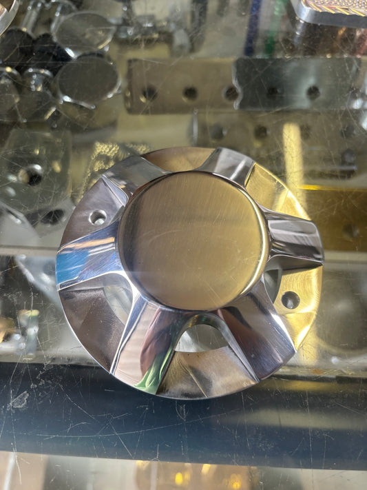 Polished motor end cap