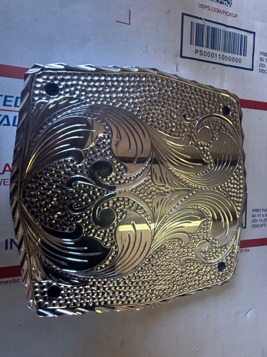 Engraved polished back plate