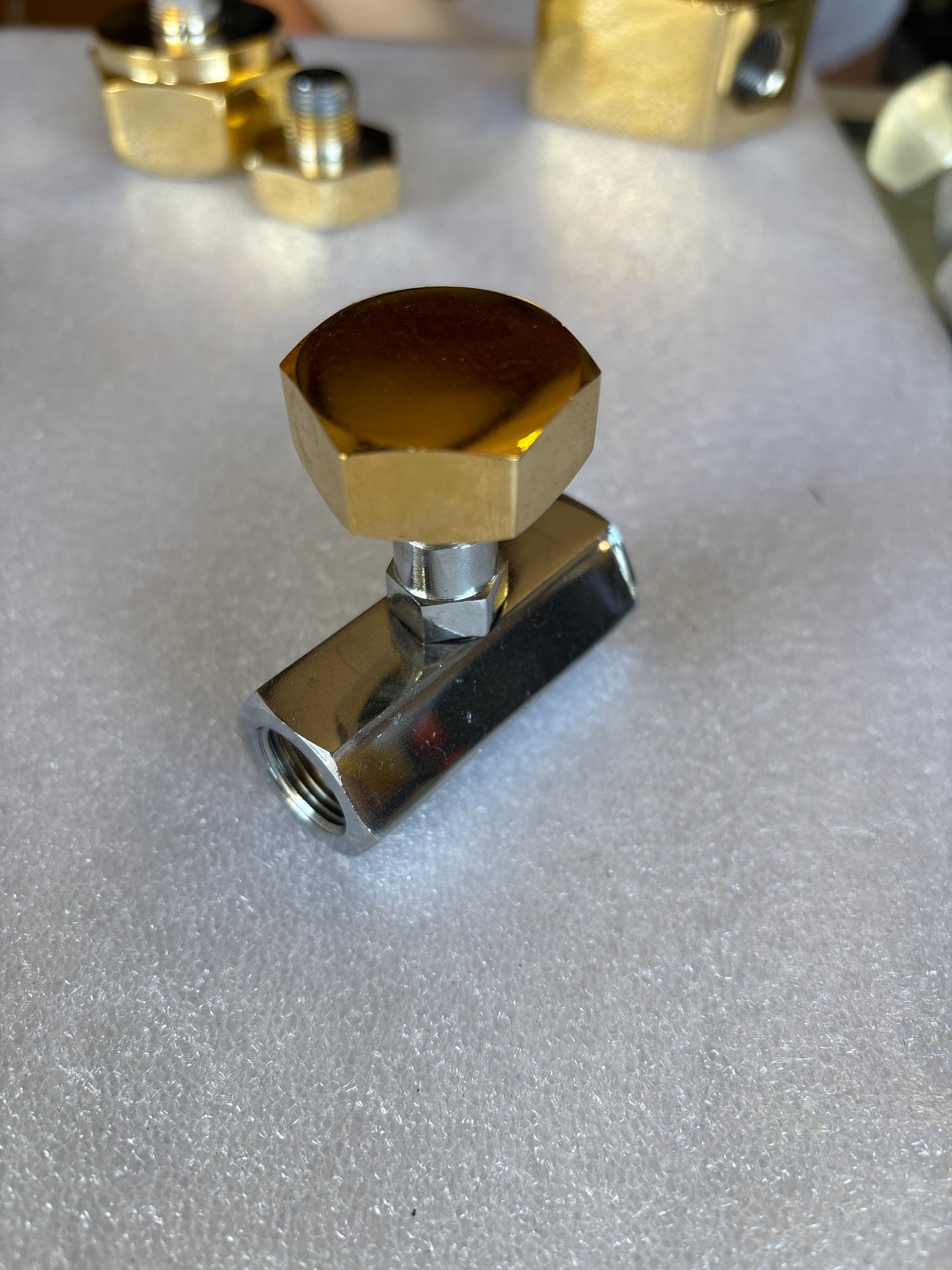 3/8 npt slow down with gold handle