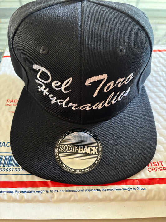 Del Toro Hydraulics snap back white letters