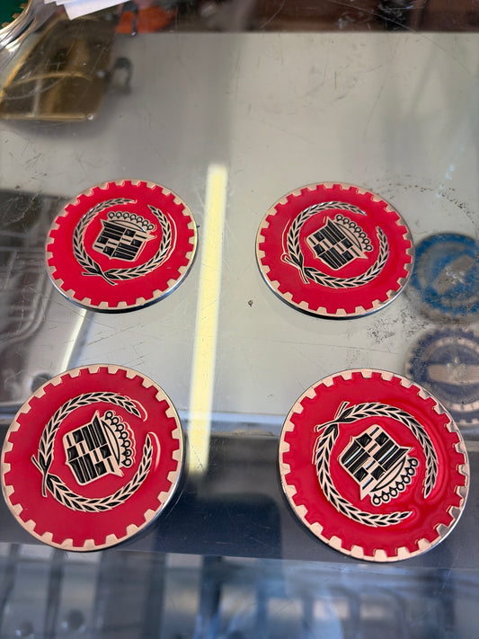 Red Cadillac Zenith Style Metal Chip(Set of 4)