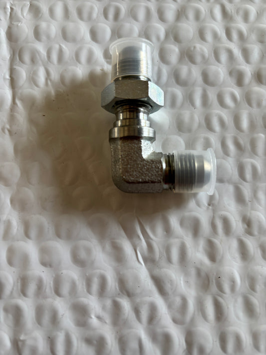 #6 zinc bulkhead fittings elbow 90