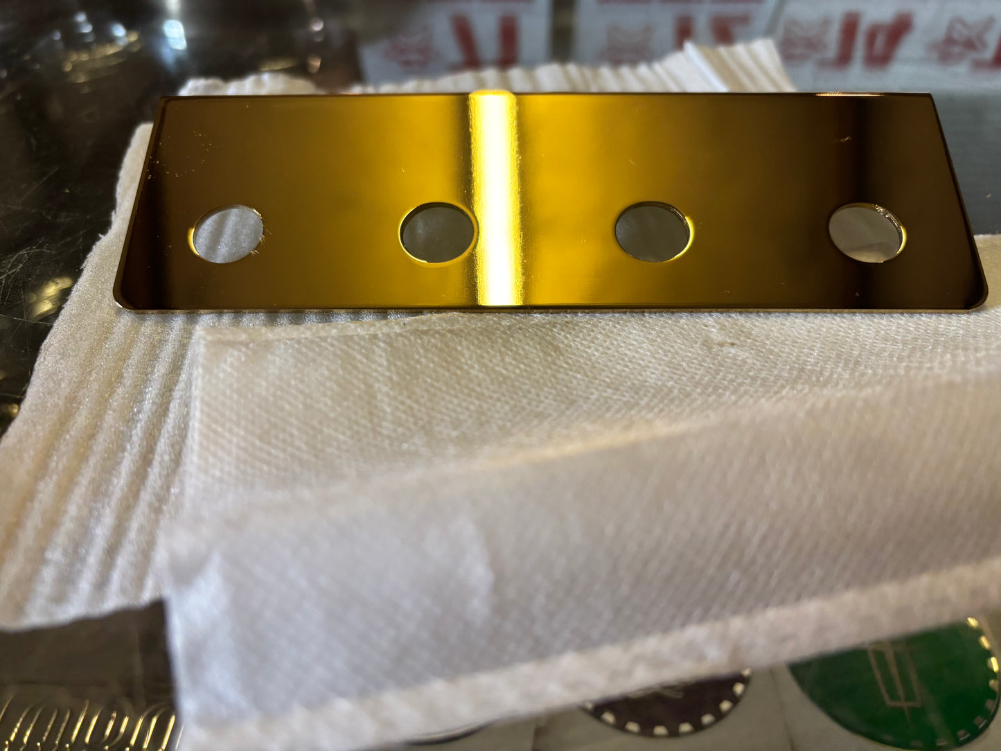 Gold plated 4 hole switch plate