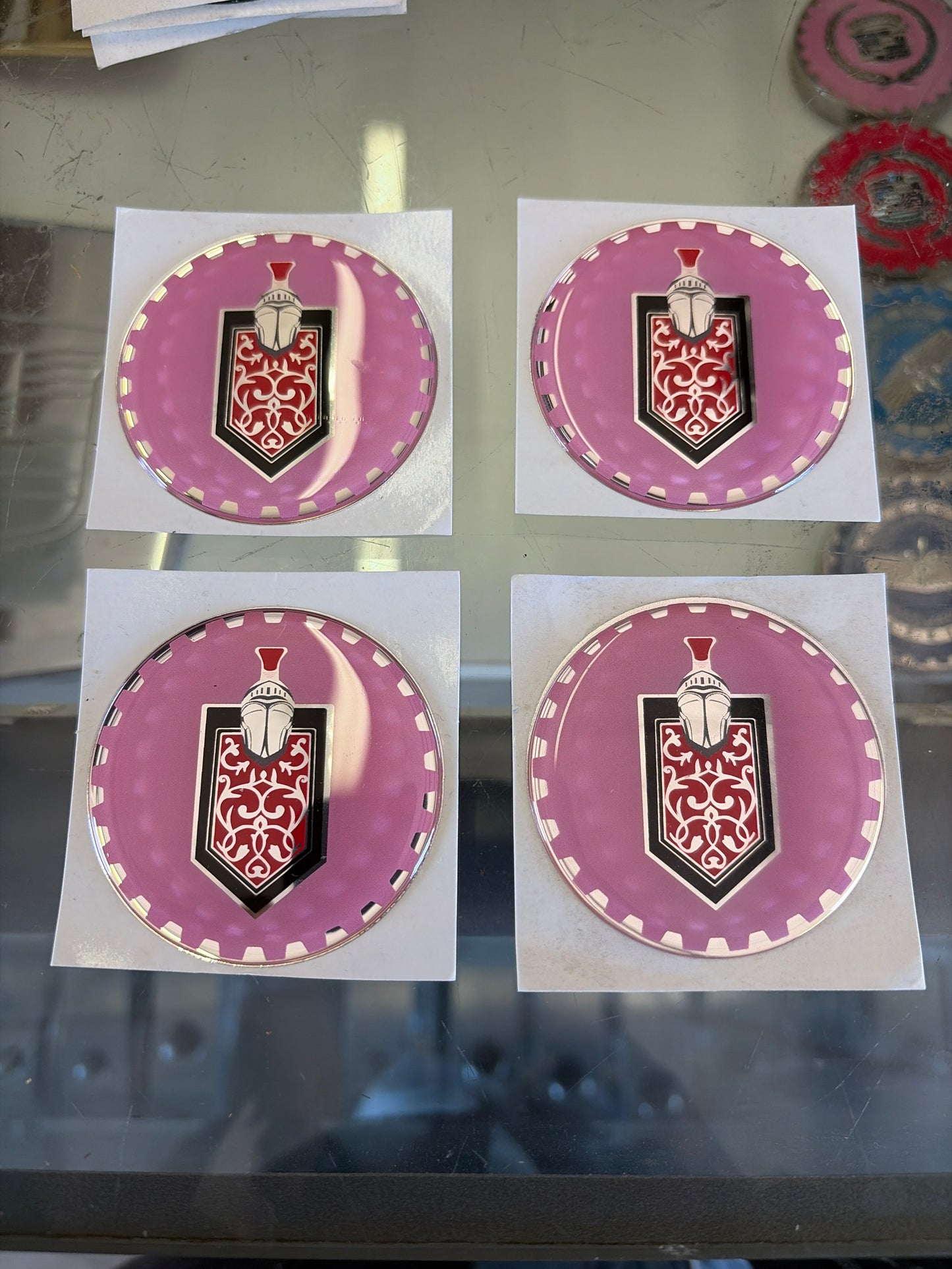 Pink Plastic Monte Carlo Zenith Style Chips( Set of 4)