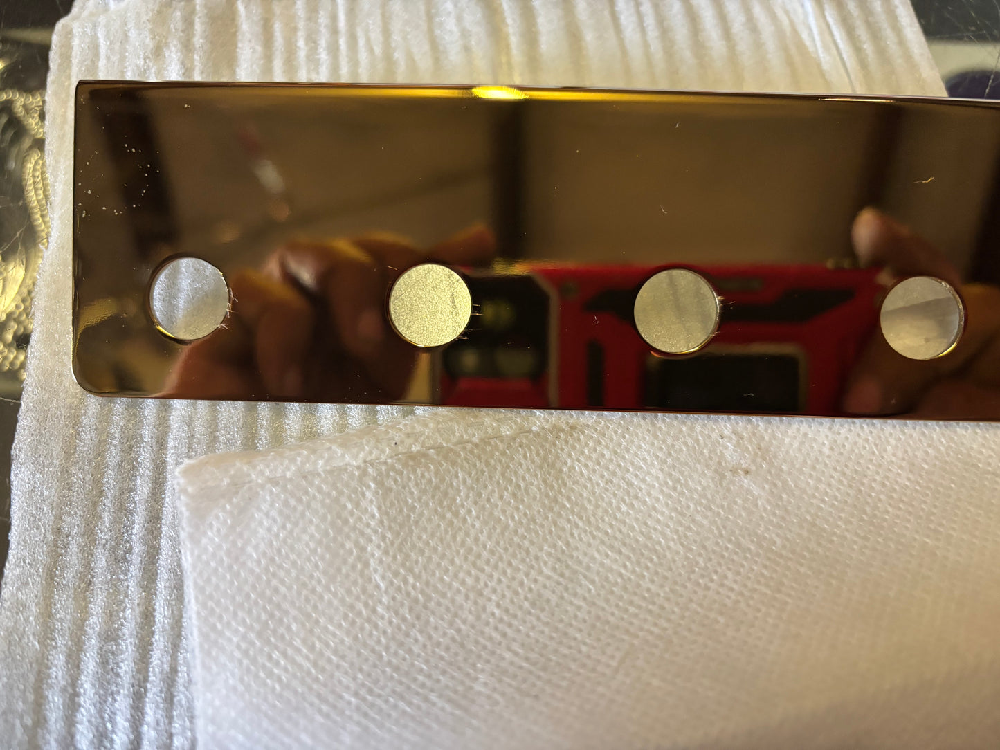 Gold plated 4 hole switch plate