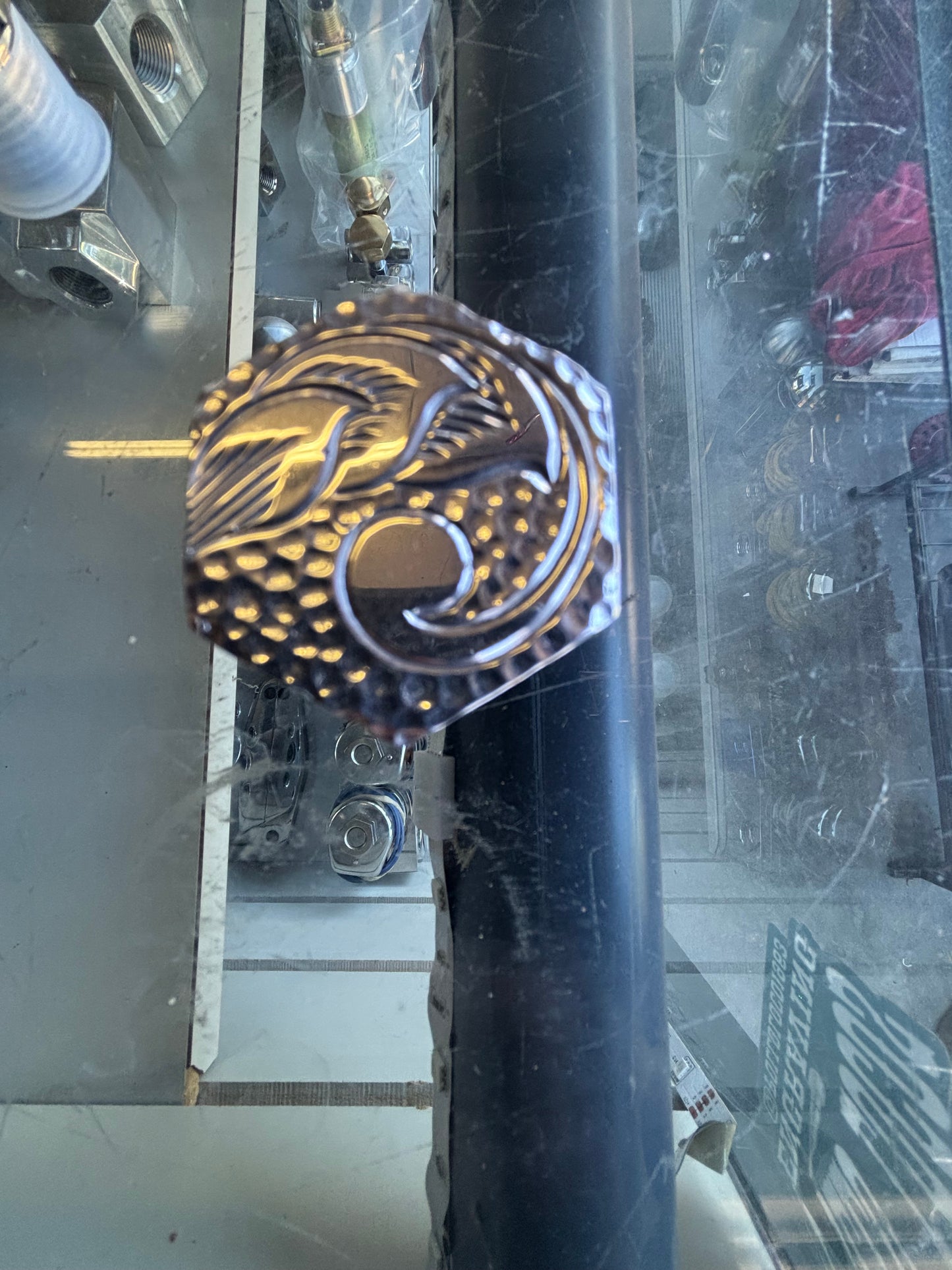 Engraved polished hydraulic Tank plug #1