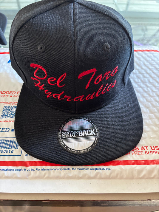 Del Toro Hydraulics snap back red lettering