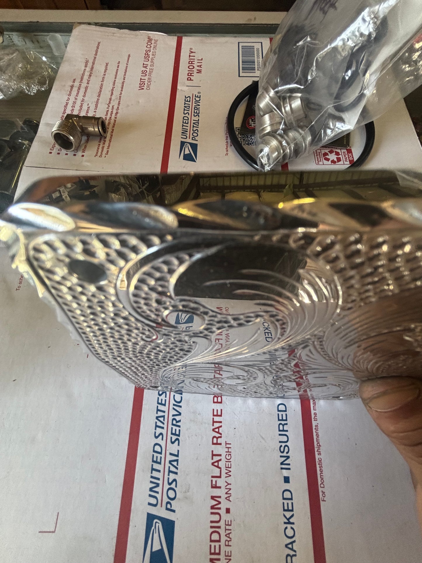 Engraved polished back plate