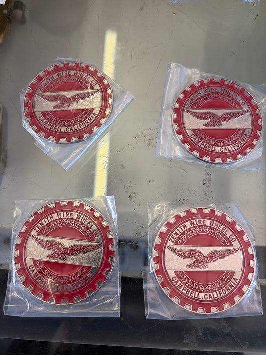 Red Chrome Zenith wite wheel emblems Chips(Set of 4)