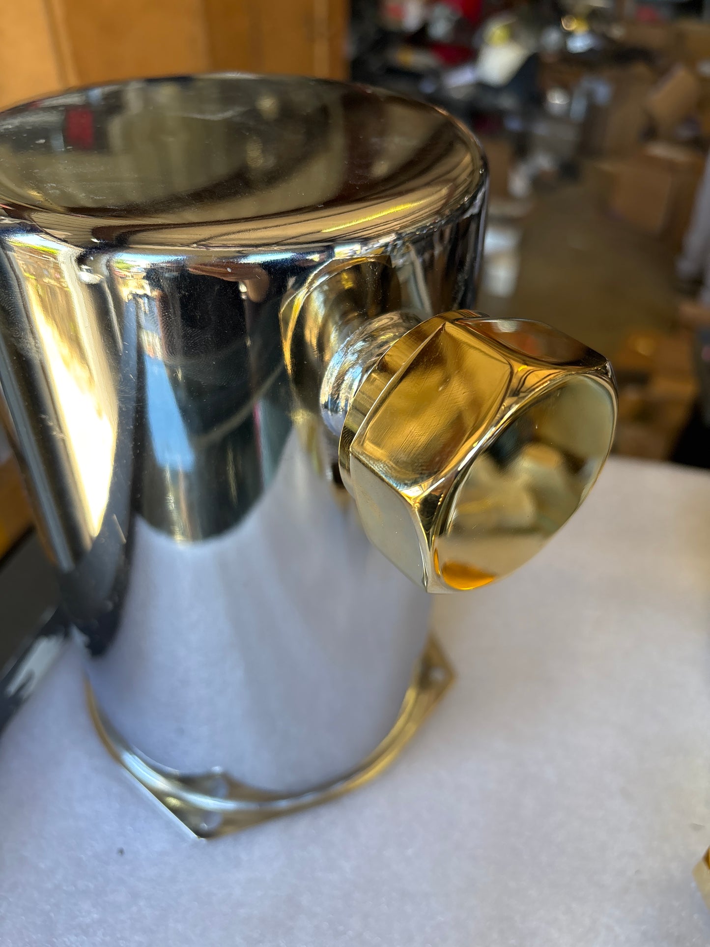 Large Gold Hex Tank Plug